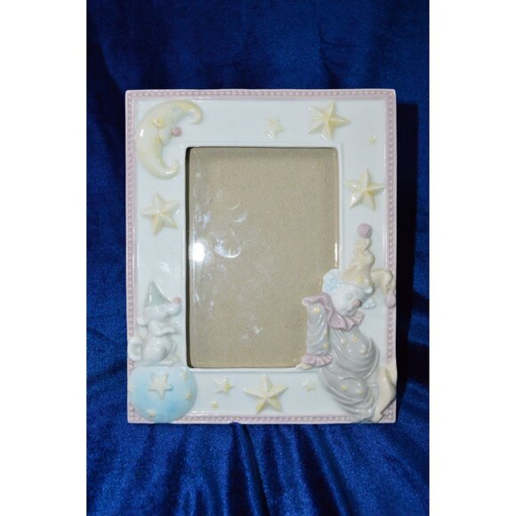 Circus Nursery Clown Moon Stars Baby Picture Photo Frame - Picture 1 of 7